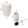 Mind Reader Trash Can and Toilet Brush Set, Bathroom Decor, Swivel Lid, Accessories, 8.75″ W x 11.25″ H, 2 Piece Set, Gray(Ivory)