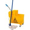 Mind Reader Bucket with Wringer and Mop Set, 22 Qt (5.5 Gallon), Floor Cleaning, Wheels, 16.25″ L x 10.75″ W x 24.5″ H, Yellow(Yellow)