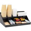 Mind Reader Cup and Condiment Station, Countertop Organizer, Coffee Bar, Kitchen, Stirrers, 17.875″L x 9.5″W x 6.625″H, Black(Black)