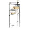 Mind Reader Over The Toilet Storage Rack, Bathroom Organizer, Bathroom Shelves, Metal, 23.5″ L x 10.25″ W x 70.5″ H, White(Black)