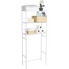 Mind Reader Over The Toilet Storage Rack, Bathroom Organizer, Bathroom Shelves, Metal, 23.5″ L x 10.25″ W x 70.5″ H, White(White)