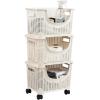 Mind Reader Plastic Storage Cart, Kitchen Storage, Rolling, Toy Storage, Laundry, Kitchen, 14.75″ L x 11″ W x 28.25″ H, Ivory