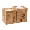 Mind Reader Trash Can, Set of 2, Waste Paper Basket, Office, Bedroom, Restroom, Rayon from Bamboo, 8″ L x 8″ W x 10″ H, Brown