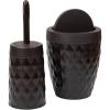 Mind Reader Trash Can and Toilet Brush Set, Bathroom Decor, Swivel Lid, Accessories, 8.75″ W x 11.25″ H, 2 Piece Set, Gray(Brown)