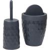 Mind Reader Trash Can and Toilet Brush Set, Bathroom Decor, Swivel Lid, Accessories, 8.75″ W x 11.25″ H, 2 Piece Set, Gray(Gray)
