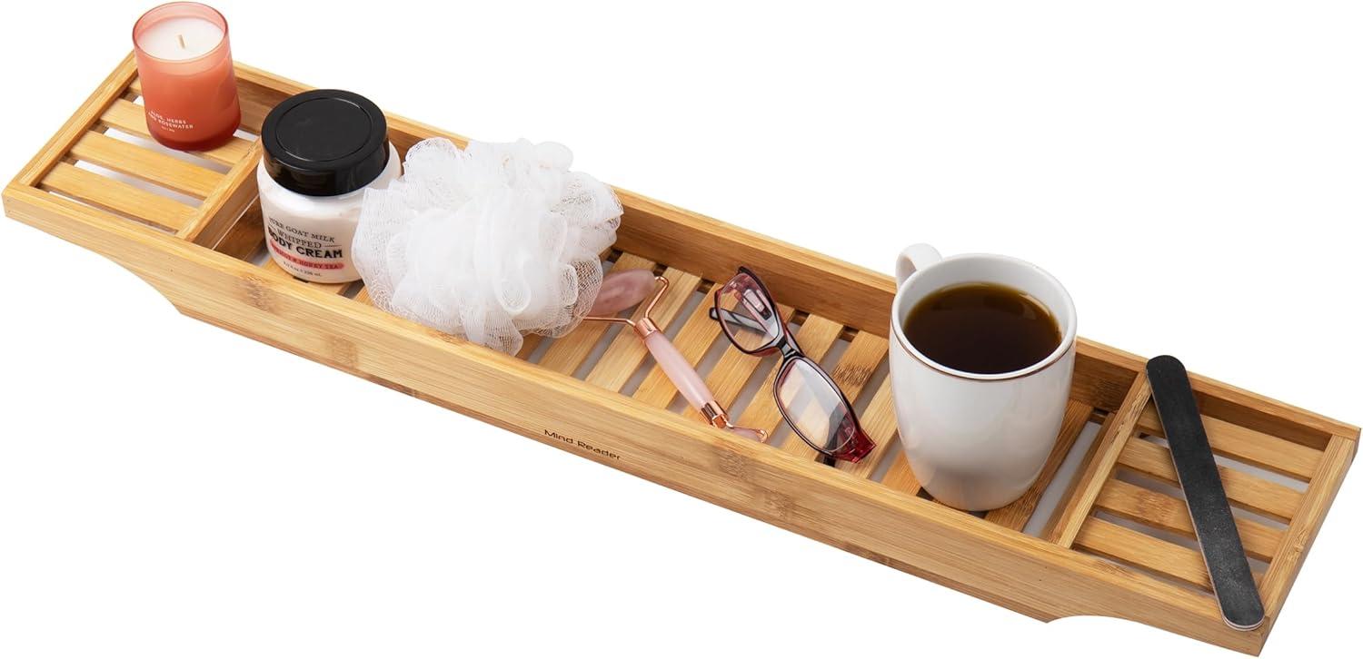 imageMind Reader Bath Mat Shower Mat Bathtub Mat Bathroom Accessory Wood Rayon from Bamboo 235quotL x 165quotW x 04quotH BrownBrown