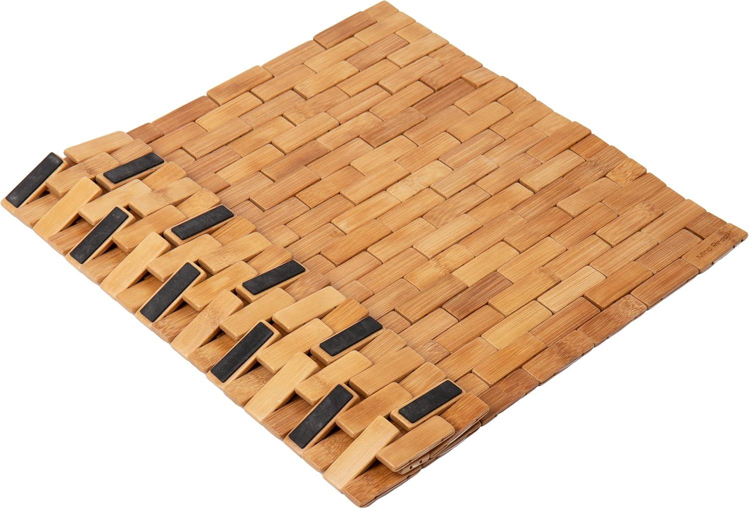 imageMind Reader Bath Mat Shower Mat Bathtub Mat Bathroom Accessory Wood Rayon from Bamboo 235quotL x 165quotW x 04quotH BrownBrown