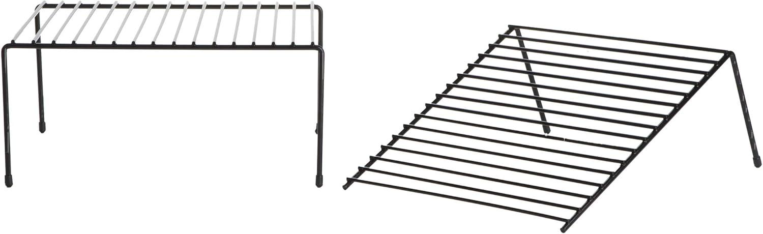 imageMind Reader Expandable Shelf Kitchen Pantry Cabinet Organizer MultiPurpose Storage Metal 122523quotL x 1025quotW x 55quotH WhiteBlack