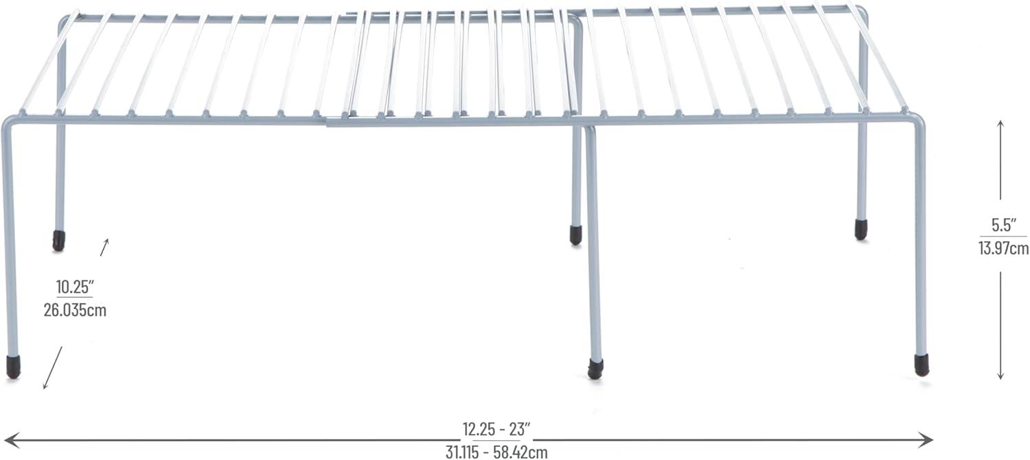 imageMind Reader Expandable Shelf Kitchen Pantry Cabinet Organizer MultiPurpose Storage Metal 122523quotL x 1025quotW x 55quotH WhiteSilver