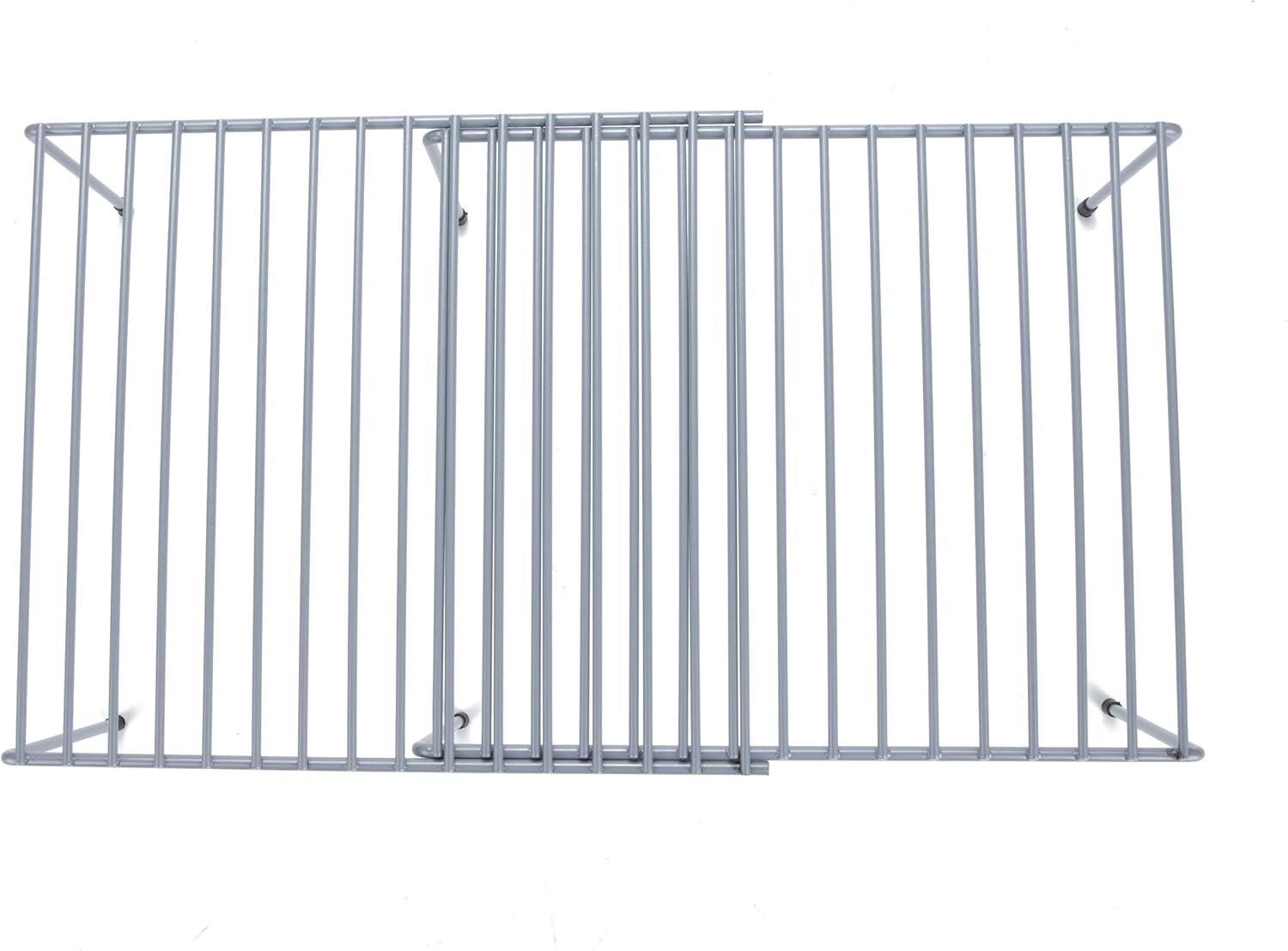 imageMind Reader Expandable Shelf Kitchen Pantry Cabinet Organizer MultiPurpose Storage Metal 122523quotL x 1025quotW x 55quotH WhiteSilver