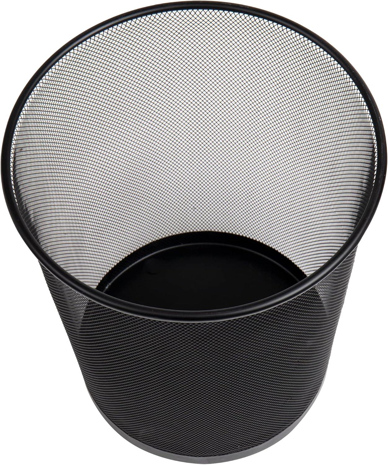imageMind Reader Mesh Trash Can 1665L 44 gal Waste Paper Basket Round Office Metal Mesh WhiteBlack