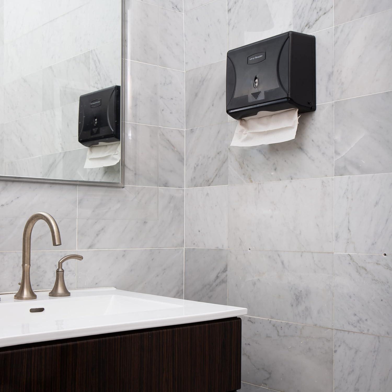 imageMind Reader Paper Towel Dispenser Paper Towel Holder Wall Mount Restroom 1025quotL x 375quotW x 8quotH Set of 3 Black