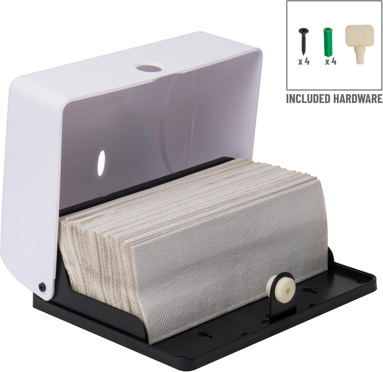 imageMind Reader Paper Towel Dispenser TriFold Towel Holder Restroom Wall Mount Bathroom 1025quotL x 375quotW x 8quotH BlackWhite