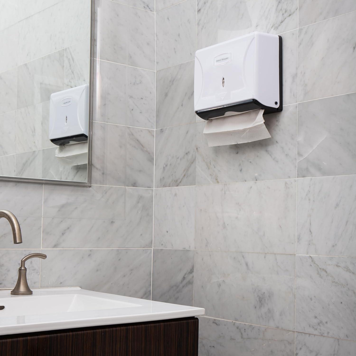 imageMind Reader Paper Towel Dispenser TriFold Towel Holder Restroom Wall Mount Bathroom 1025quotL x 375quotW x 8quotH BlackWhite