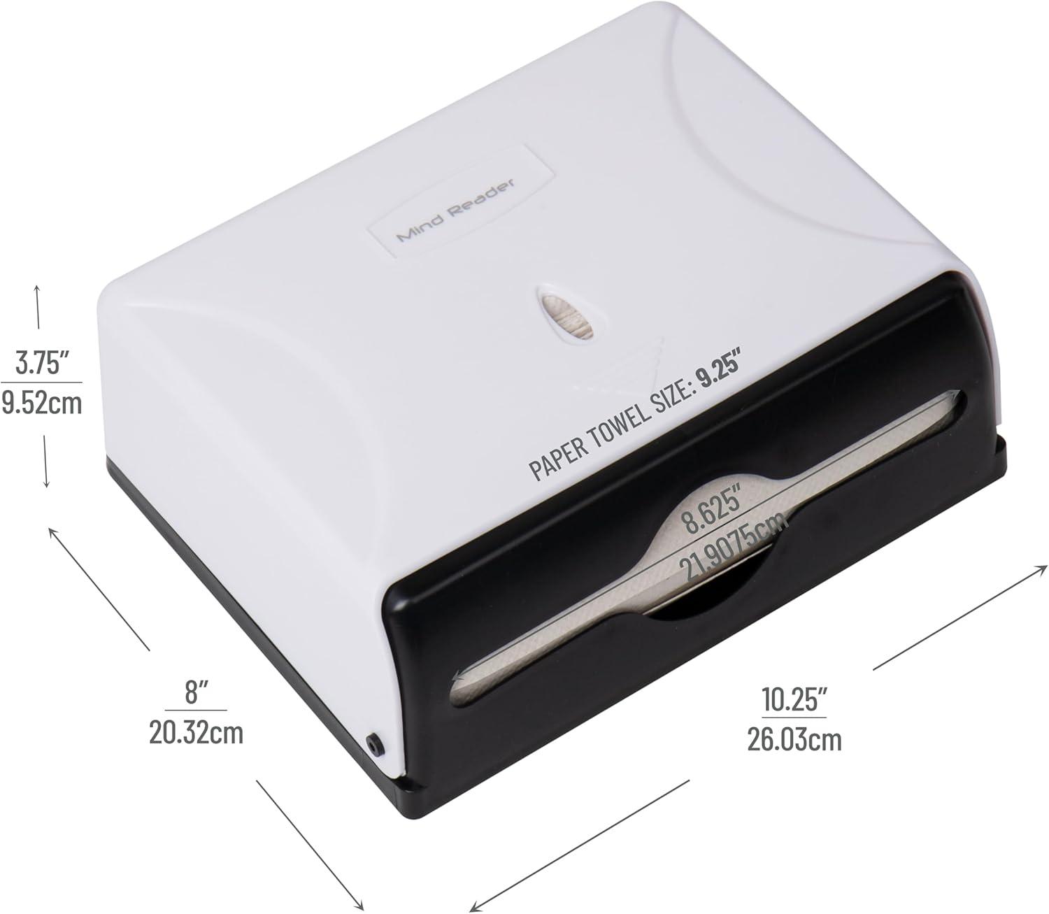 imageMind Reader Paper Towel Dispenser TriFold Towel Holder Restroom Wall Mount Bathroom 1025quotL x 375quotW x 8quotH BlackWhite