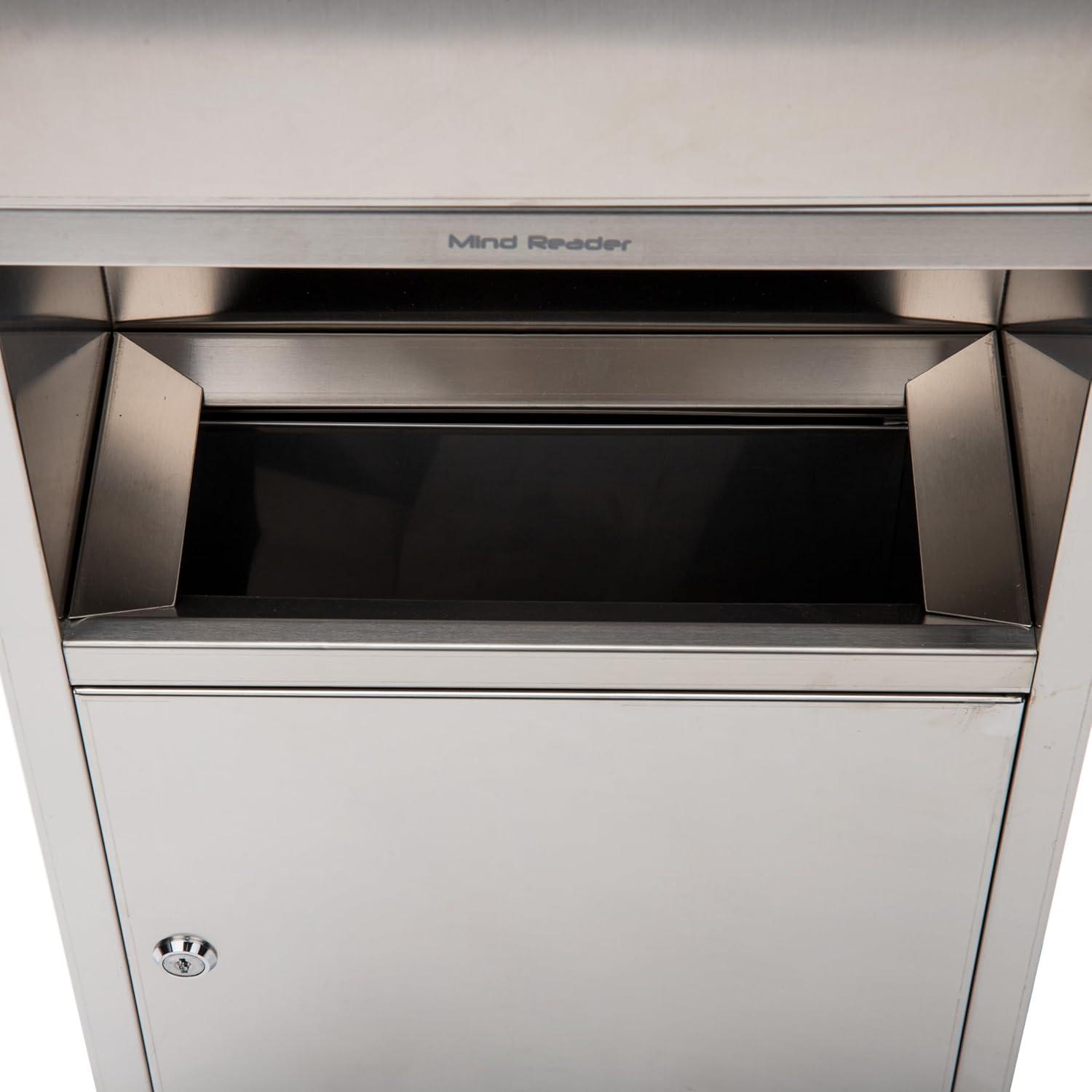 imageMind Reader Paper Towel Dispenser and Trash Can WallMounted Bathroom Stainless Steel 135quot L x 295quot H x 575quot D Silver