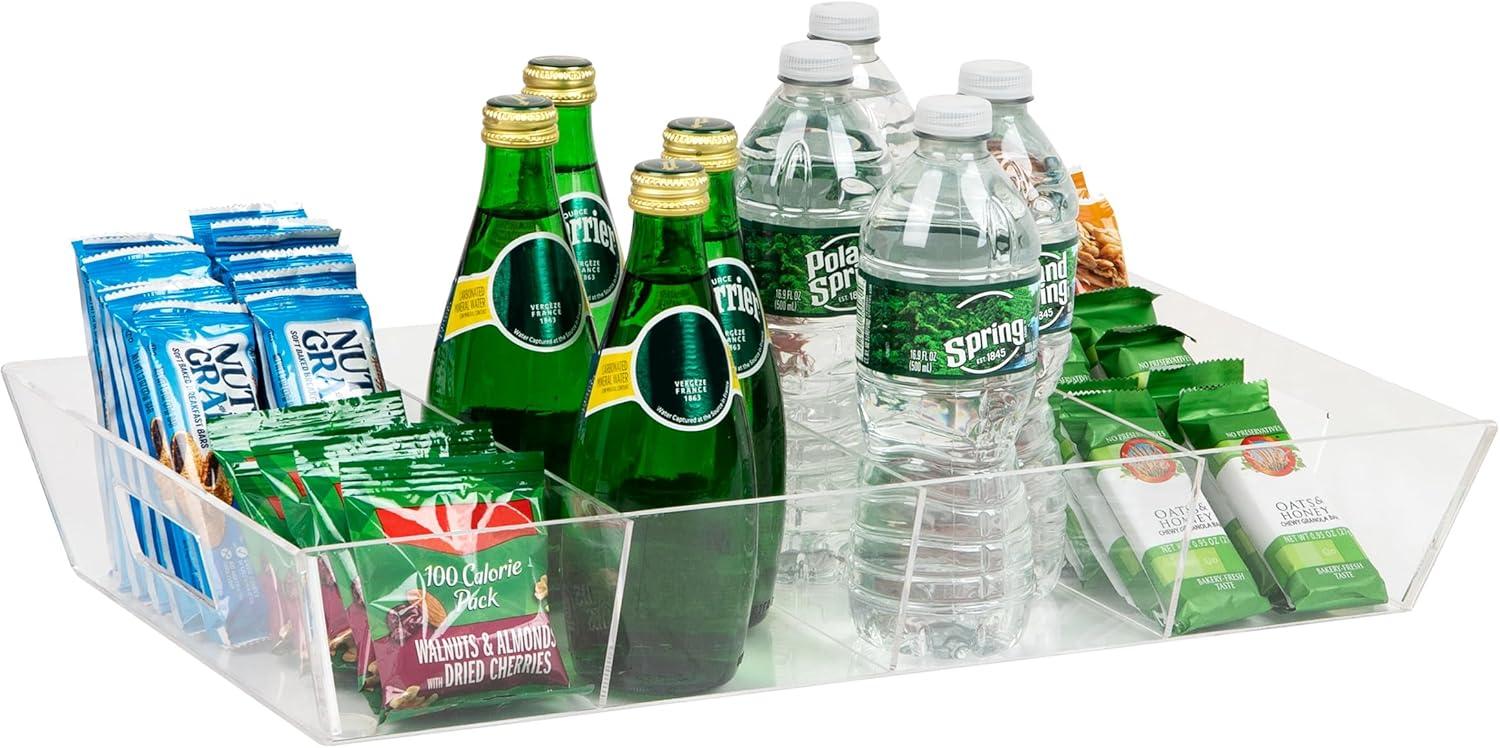 imageMind Reader Snack Tray Countertop Organizer Snack Tray Pantry Breakroom Kitchen 1925quot L x 113quot W x 33quot H ClearClear
