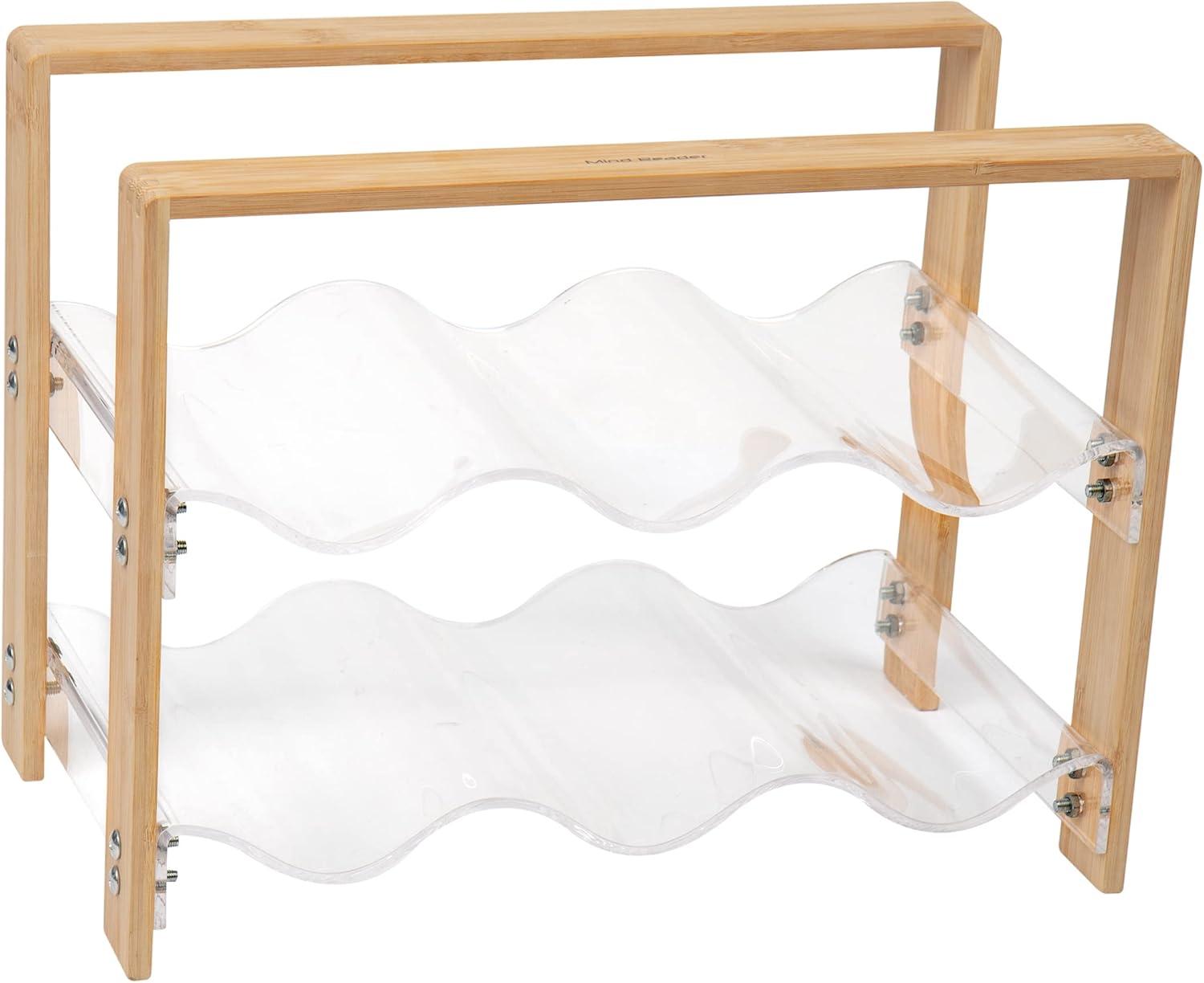 imageMind Reader Tea Bag Organizer Tea Station Countertop Storage Acrylic 625quot L x 9quot W x 55quot H BrownWine Rack