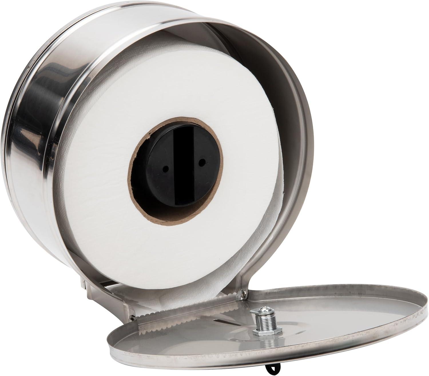 imageMind Reader Toilet Paper Dispenser Wall Mount Lock with Key Restroom Stainless Steel 10quotL x 1025quotW x 45quotH SilverSilver