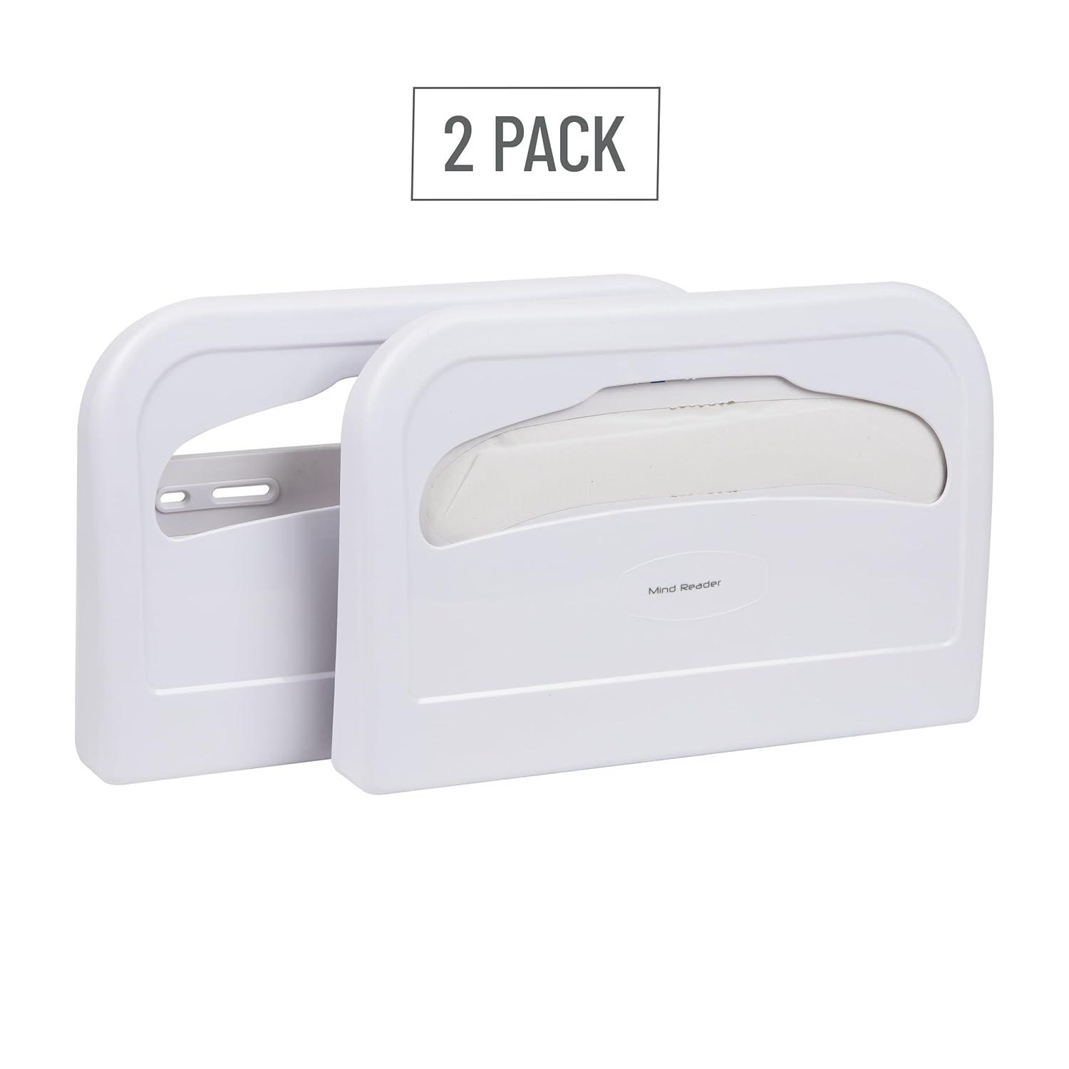 imageMind Reader Toilet Seat Cover Dispenser Set of 2 Wall Mount Restroom Bathroom Plastic 165quot L x 1125quot W x 2quot H White