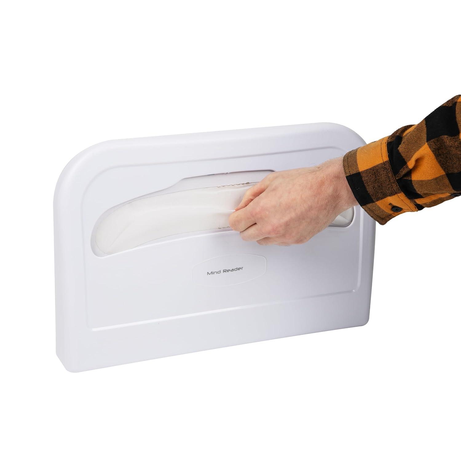 imageMind Reader Toilet Seat Cover Dispenser Set of 2 Wall Mount Restroom Bathroom Plastic 165quot L x 1125quot W x 2quot H White