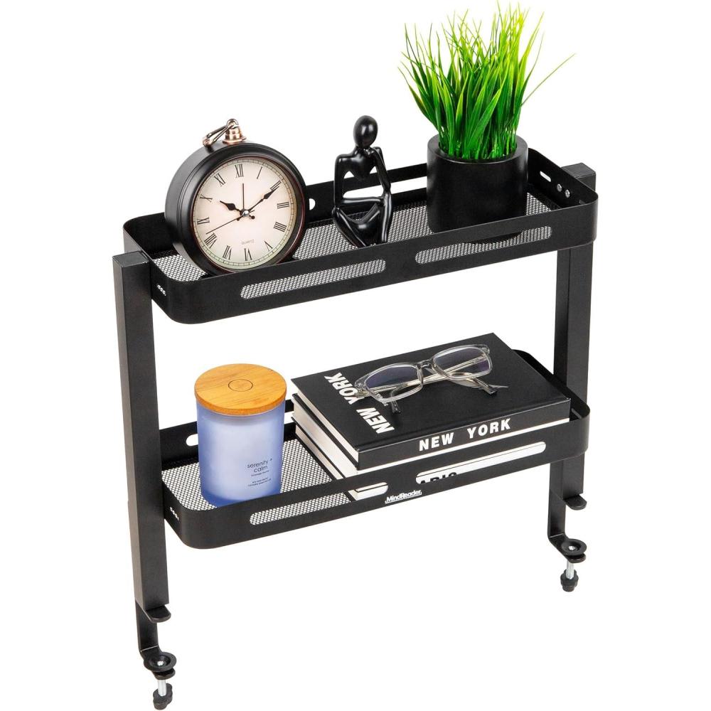 imageMind Reader 2Tier Desk Organizer with Clamp Accessory Shelf for Office or Gaming Office Metal Black