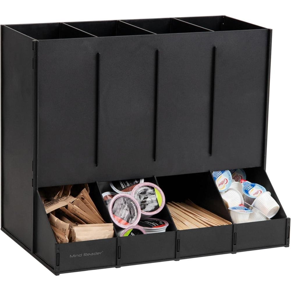imageMind Reader 4Compartment Single Serve Coffee Pod Dispenser 120 Pod Capacity Breakroom 145quot L x 9quot W x 1225quot H Black