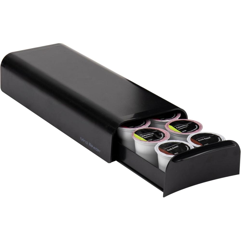 imageMind Reader Anchor Collection Single Serve Coffee Pod Drawer 1214 Coffee Pod Capacity Countertop Organizer BlackBlack