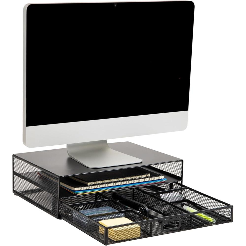 imageMind Reader Back to School All in One Bundle for College and Office Monitor Stand with 25 Pc Supplies included Storage Metal 1575quotL x 1175quotW x 45quotH Black