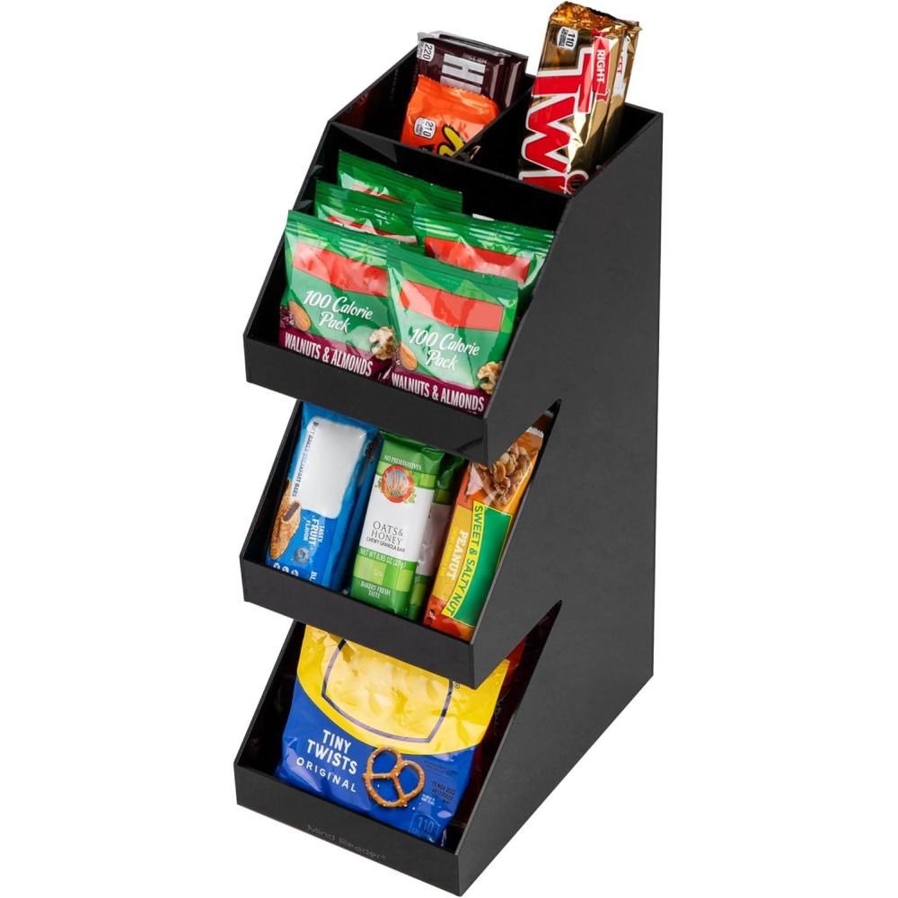 imageMind Reader Coffee Tea Utensil and Condiment Station Countertop Organizer Coffee Bar Kitchen 6quotL x 9quotW x 16quotH WhiteBlack