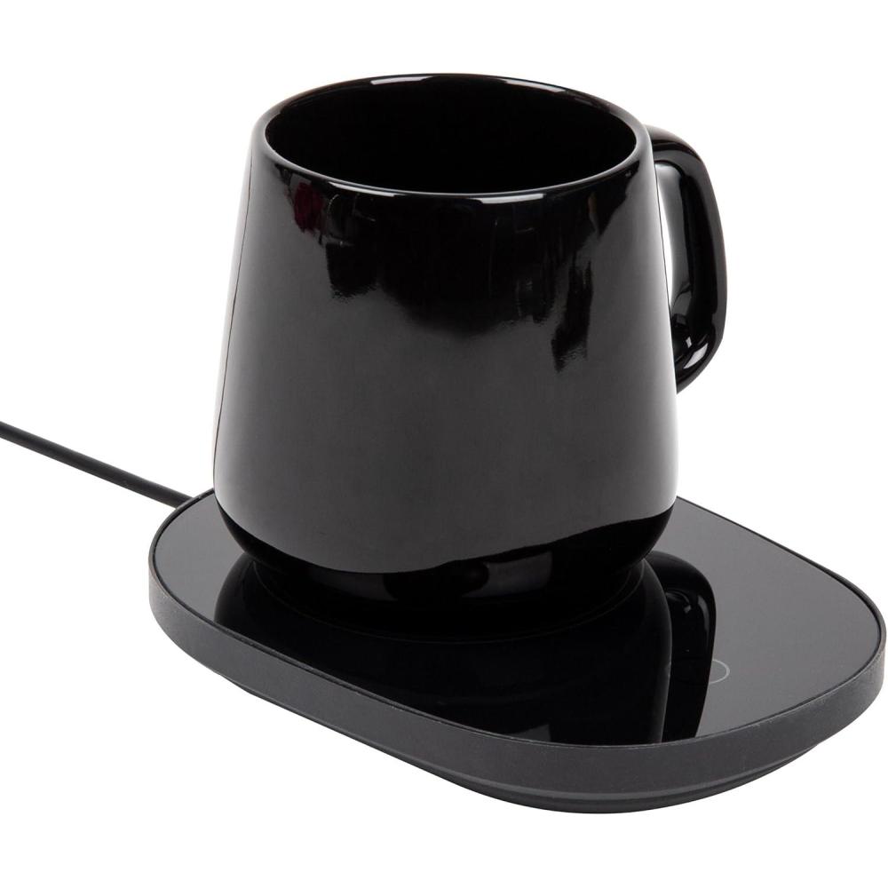 imageMind Reader Coffee Warmer and Mug Set Tea Cup Warmer Coffee Accesories Desk USB Cord 65quot L x 475quot W x 1quot H 2 Pcs Black