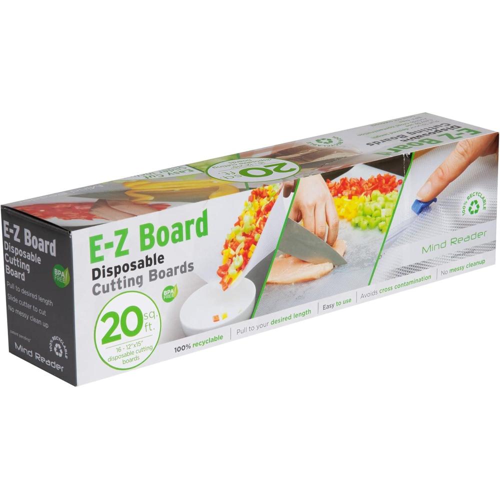 imageMind Reader EZ Board Disposable Plastic Cutting Board 20 Square Feet Easy CleanUp and Convenient Use Ideal for Camping Hunting Boating and For People With Food Allergies Clear1 Pack