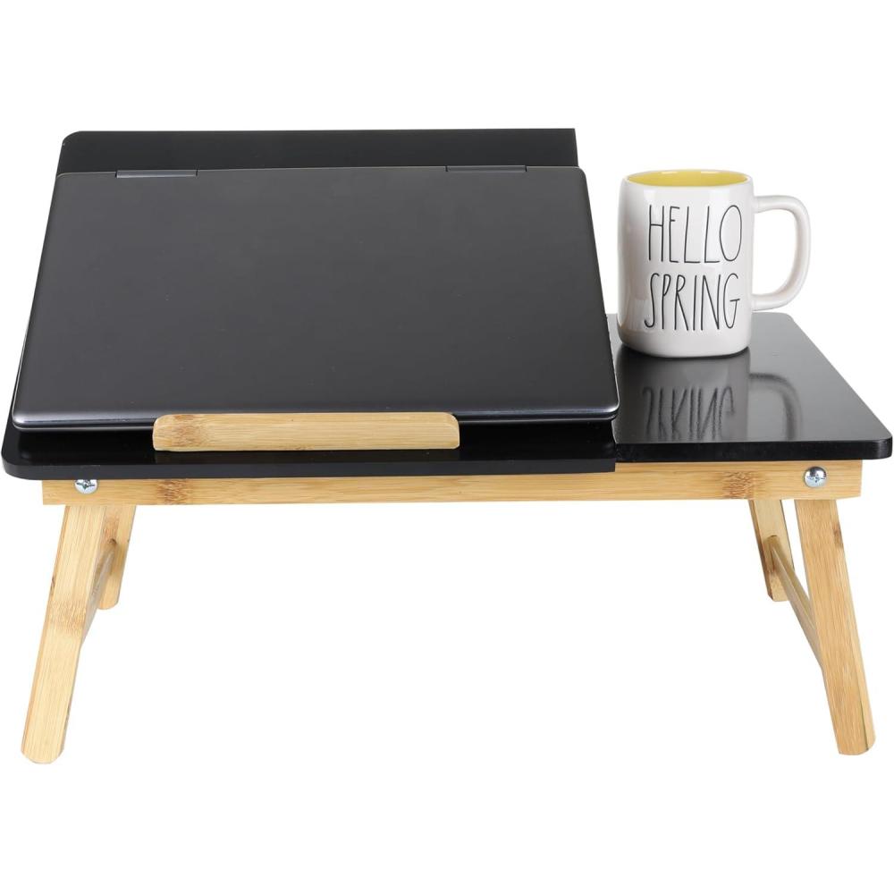 imageMind Reader Lap Desk Laptop Stand Bed Tray Dorm Room Folding Legs Rayon From Bamboo 2125quotL x 1319quotW x 825quotH Black
