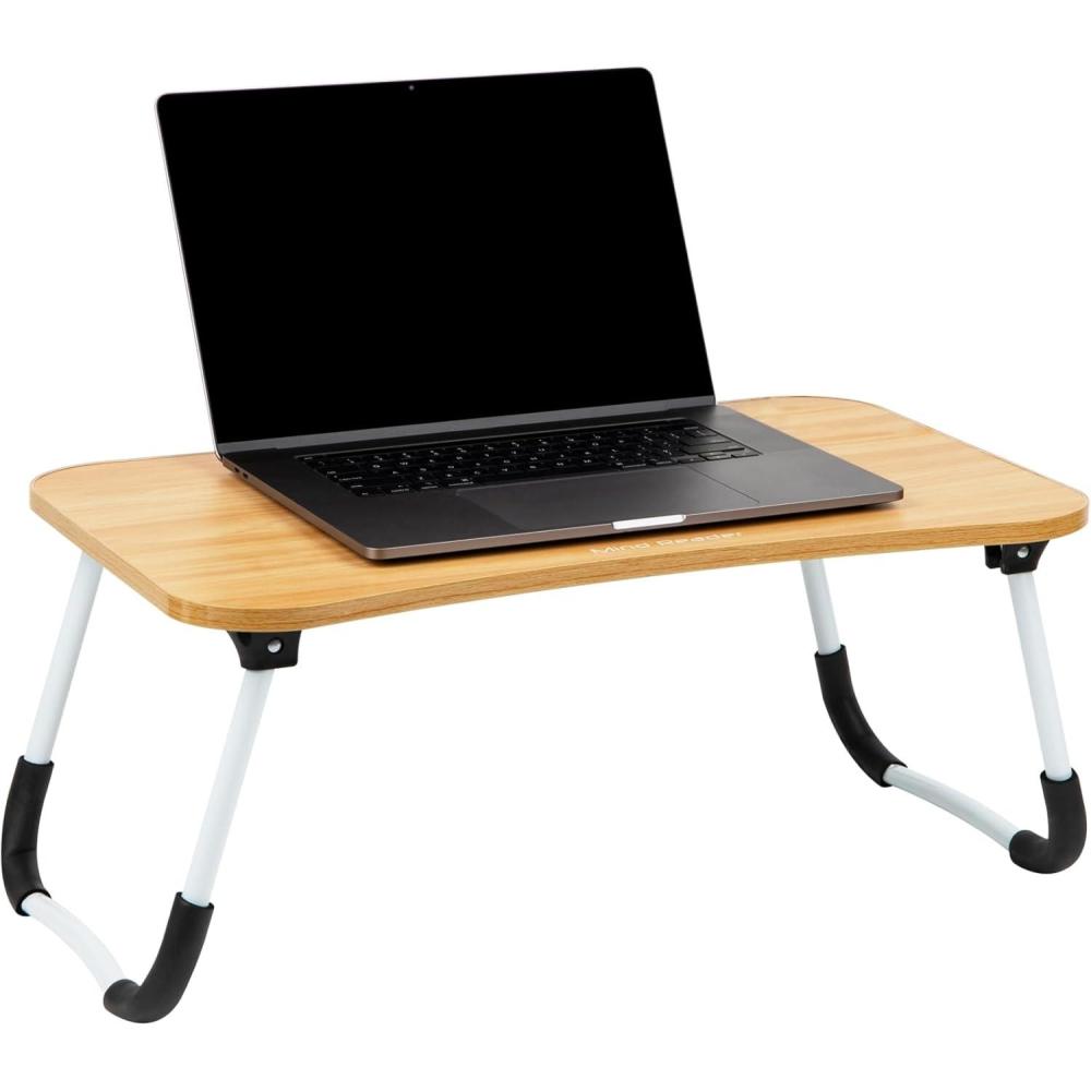 imageMind Reader Lap Desk Laptop Stand Bed Tray Folding Legs Couch Table Portable MDF 2325quot L x 1375quot W x 105quot H BeigeBeige