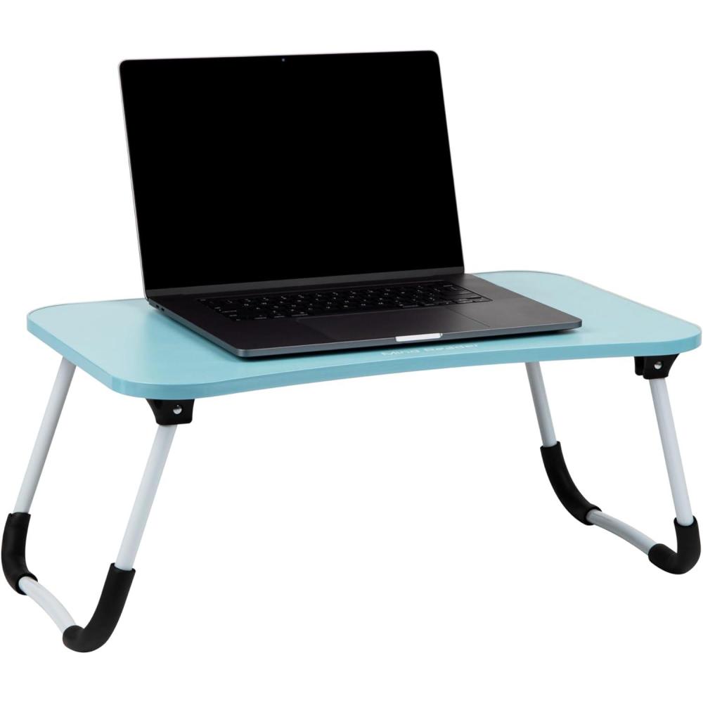 imageMind Reader Lap Desk Laptop Stand Bed Tray Folding Legs Couch Table Portable MDF 2325quot L x 1375quot W x 105quot H BeigeBlue