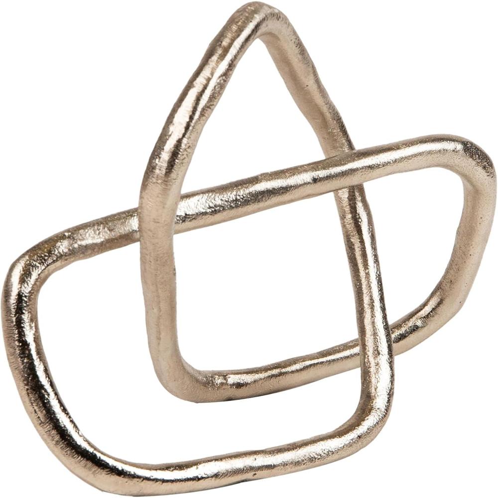 imageMind Reader Metal Geometric Infinity Sculpture Modern Home and Office Decor Accent for Desks Coffee Tables and Shelves Metal Silver