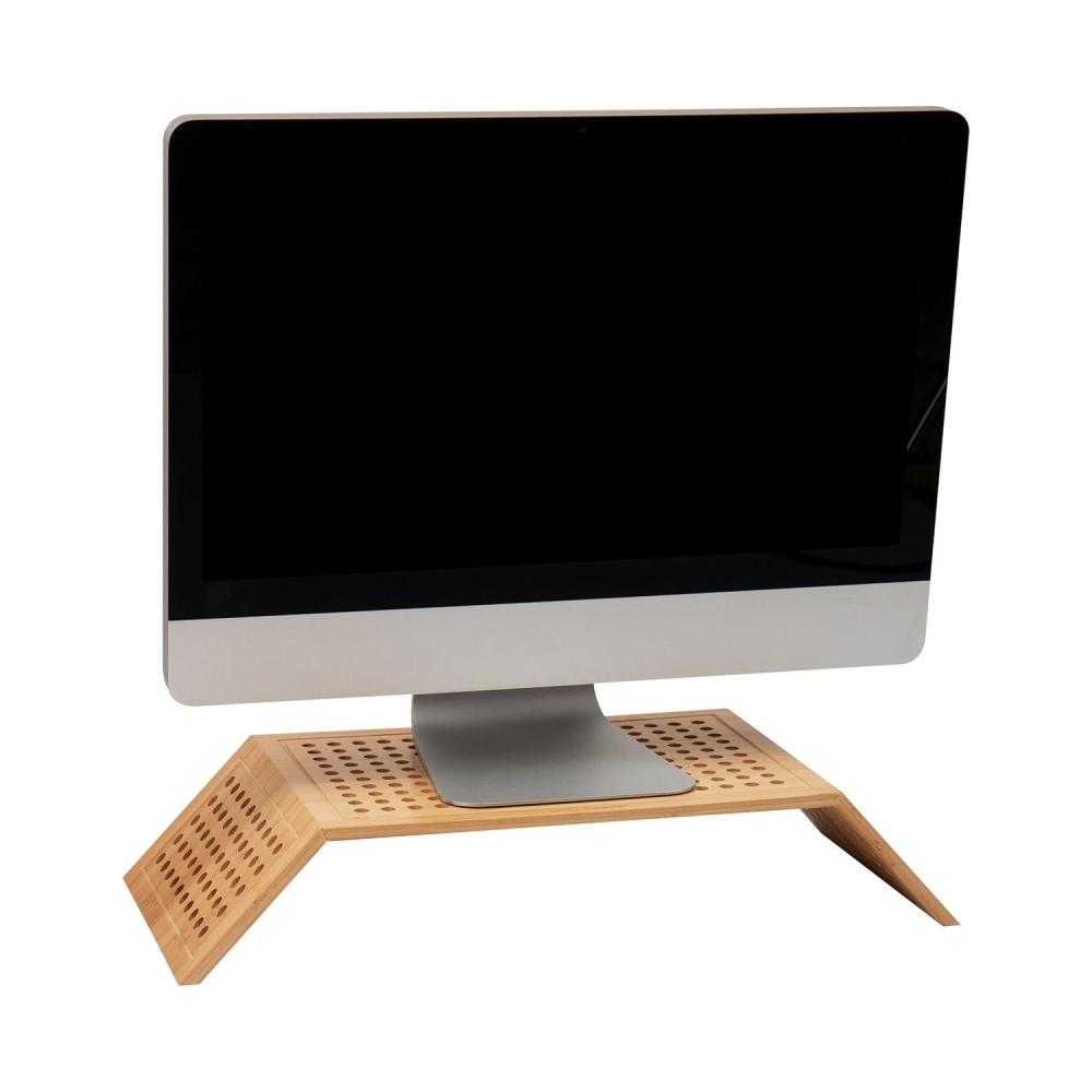 imageMind Reader Monitor Stand Ventilated Laptop Riser Desktop Organizer Office Rayon from Bamboo 2075quot L x 9quot W x 4quot H Brown