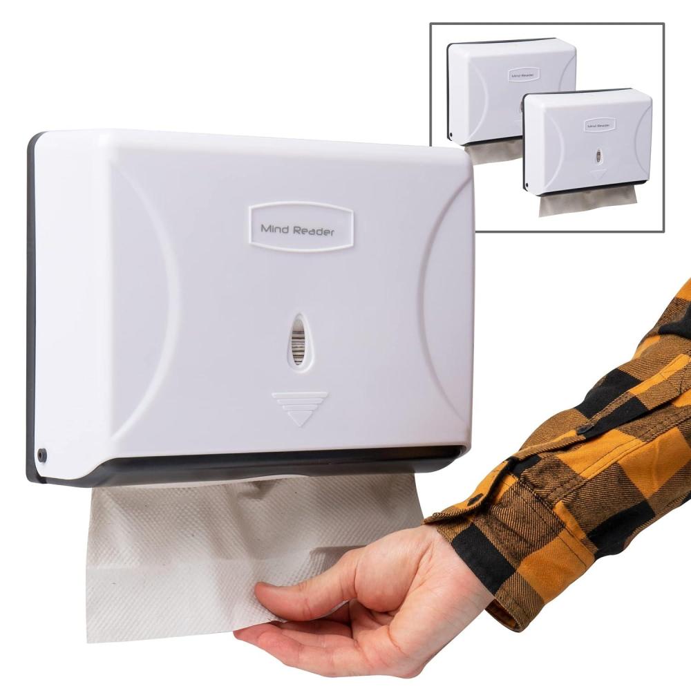 imageMind Reader Multifold Paper Towel Dispenser Paper Towel Holder Restroom Wall Mount Set of 3 White