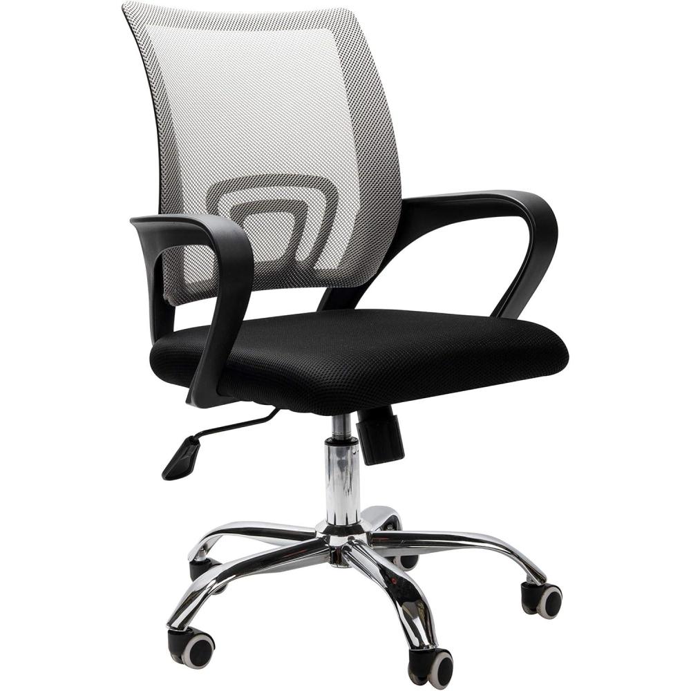 imageMind Reader Office Chair with Wheels Height Adjustable Desk Chair Computer Chair 225quot L x 225quot W x 3337quot H SilverSilver