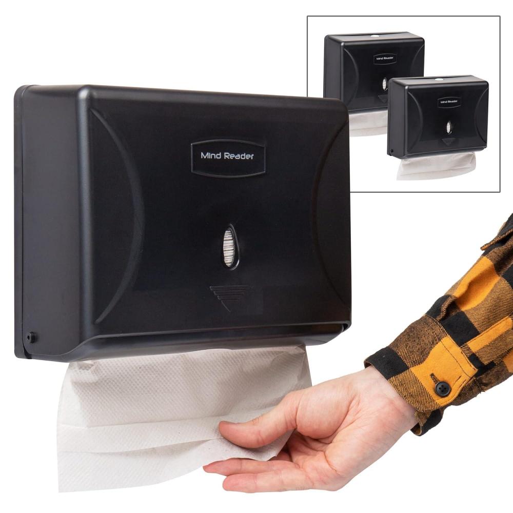 imageMind Reader Paper Towel Dispenser Paper Towel Holder Wall Mount Restroom 1025quotL x 375quotW x 8quotH Set of 3 Black