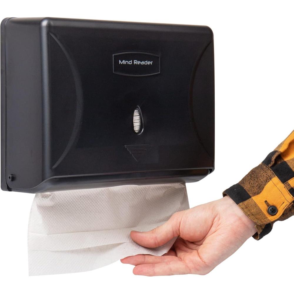 imageMind Reader Paper Towel Dispenser TriFold Towel Holder Restroom Wall Mount Bathroom 1025quotL x 375quotW x 8quotH BlackBlack