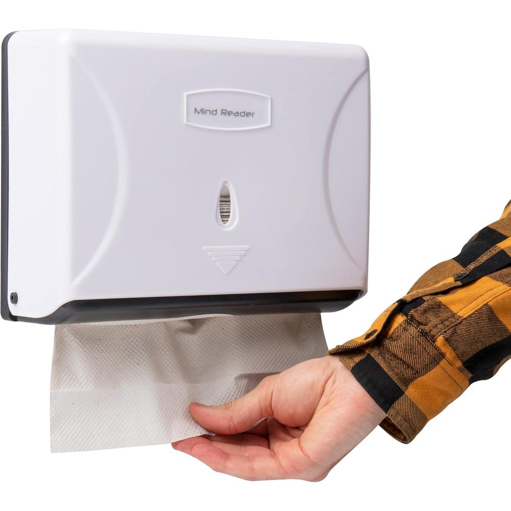 imageMind Reader Paper Towel Dispenser TriFold Towel Holder Restroom Wall Mount Bathroom 1025quotL x 375quotW x 8quotH BlackWhite