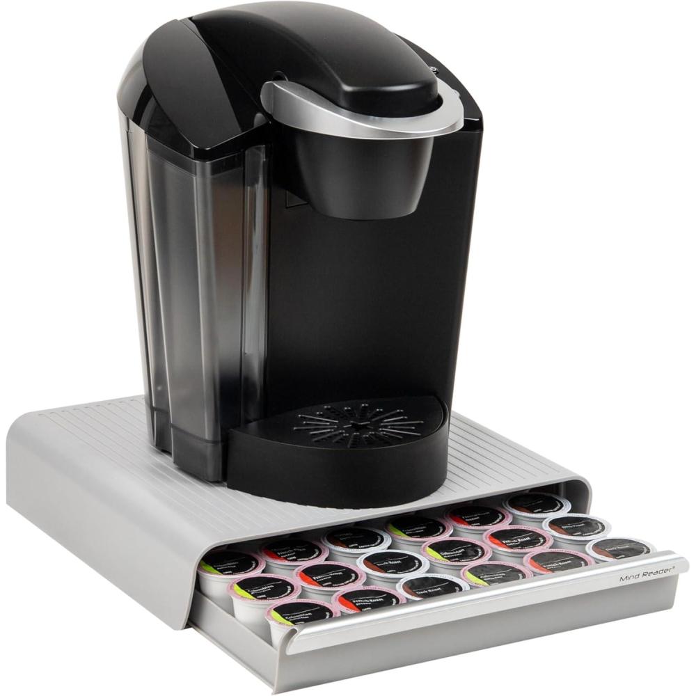 imageMind Reader Single Serve Coffee Pod Drawer 36 Pod Capacity Countertop Organizer Breakroom 1275quotL x 13quotW x 3quotH BlackGray