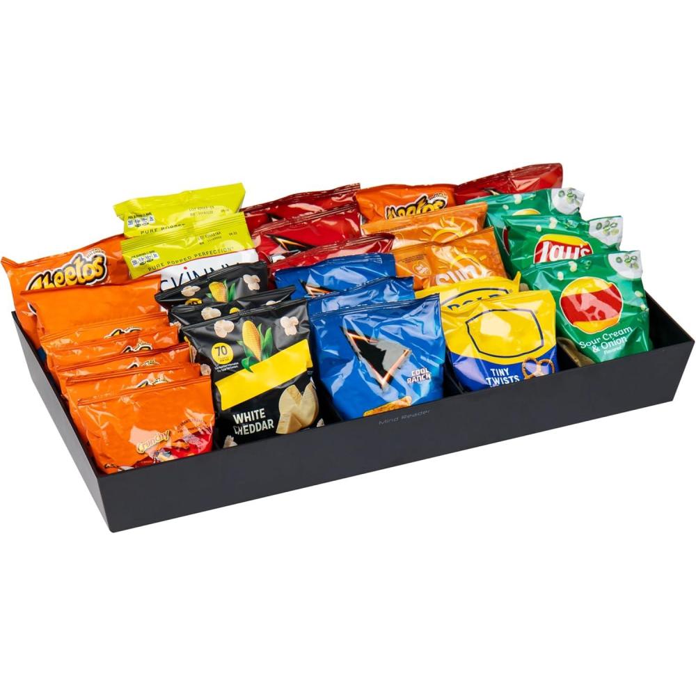 imageMind Reader Snack Tray Countertop Organizer Snack Tray Pantry Breakroom Kitchen 1925quot L x 113quot W x 33quot H ClearBlack