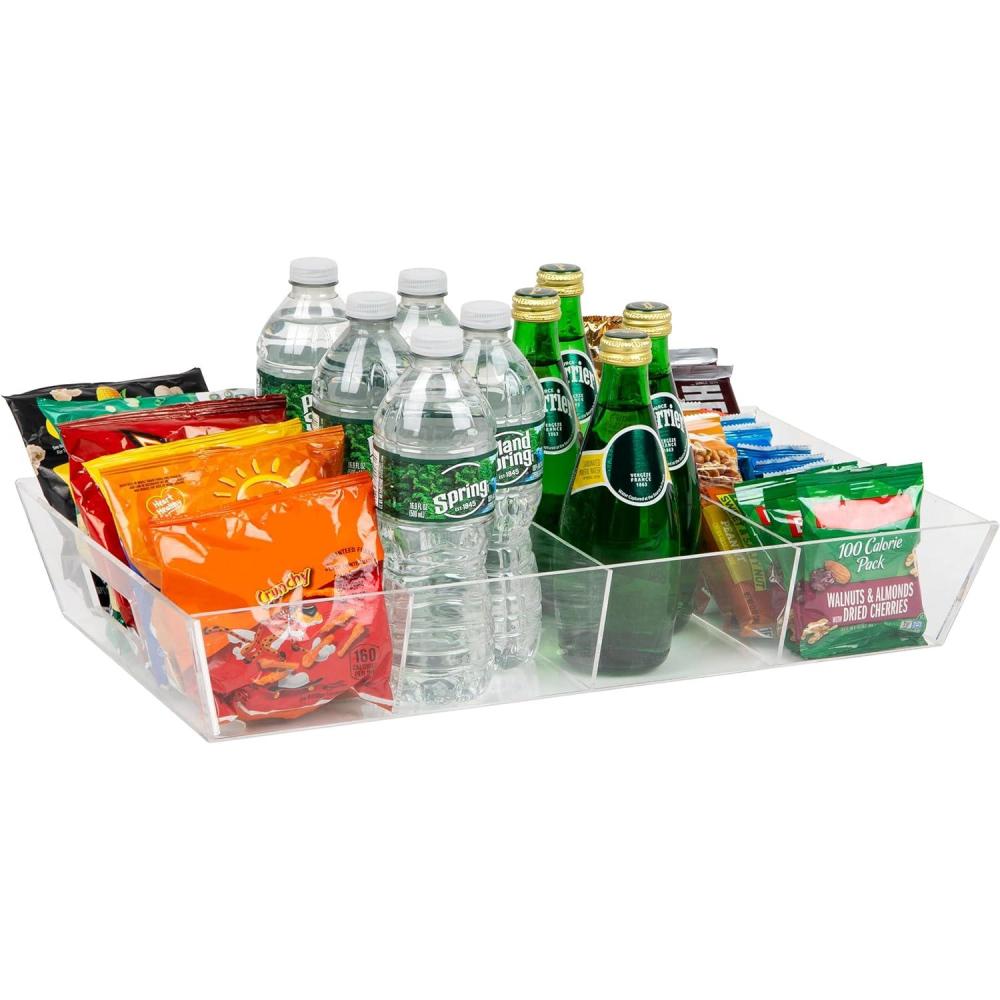 imageMind Reader Snack Tray Countertop Organizer Snack Tray Pantry Breakroom Kitchen 1925quot L x 113quot W x 33quot H ClearClear
