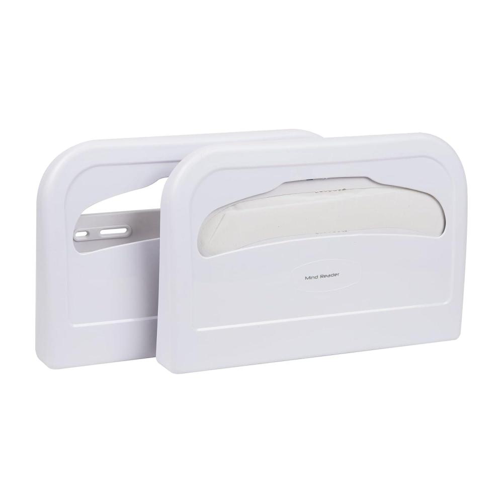 imageMind Reader Toilet Seat Cover Dispenser Set of 2 Wall Mount Restroom Bathroom Plastic 165quot L x 1125quot W x 2quot H White