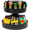 2-Tier 14.25″ Snack Carousel with 4-Section 12″ Rotating Snack Tray, Countertop Organizers for Breakroom/Kitchen(Black)
