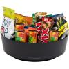 2-Tier 14.25″ Snack Carousel with 4-Section 12″ Rotating Snack Tray, Countertop Organizers for Breakroom/Kitchen(Black)