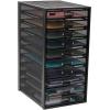 Mind Reader 10-Drawer Desk Organizer for Office Supplies, Crafts, Mail Sorting & More, Metal Mesh, 10.75″L x 14″W x 21.25″H, Black(Black)