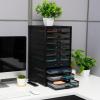 Mind Reader 10-Drawer Desk Organizer for Office Supplies, Crafts, Mail Sorting & More, Metal Mesh, 10.75″L x 14″W x 21.25″H, Black(Black)